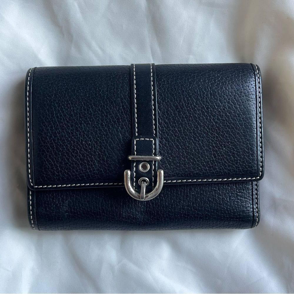 COACH Black Y2K Hampton Trifold Wallet Cardholder Bucket SoHo - Picture 3 of 9